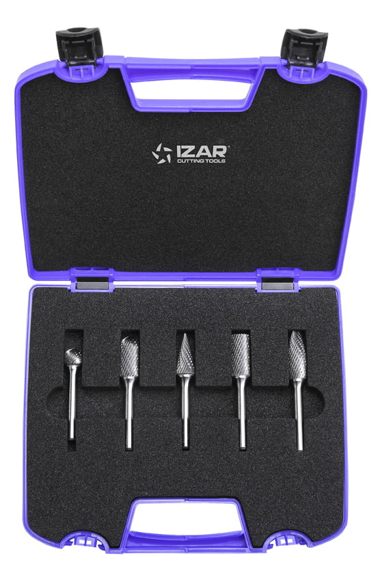 Juego 5 fresas rotativas variadas diámetro 12,70 mm de metal duro IZAR