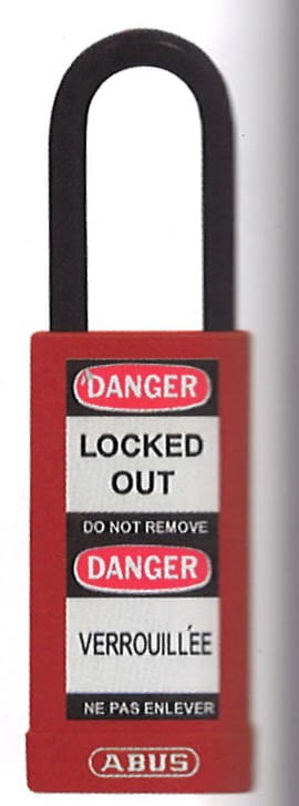 Candados industriales con recubrimiento plástico y cuerpo largo ABUS /Caja 6 unidades