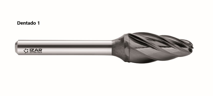 Fresa rotativa forma de ojiva redondeada de metal duro IZAR