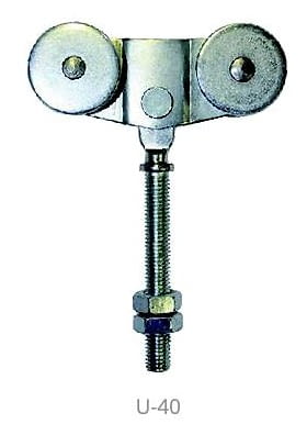 Roldanas dobles ref. U2-40 serie ECO para guía 40x40 mm 40 Kg AUMON