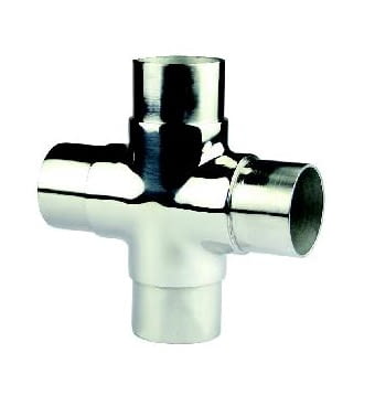 Empalme en "X"  para barandilla inox AUMON