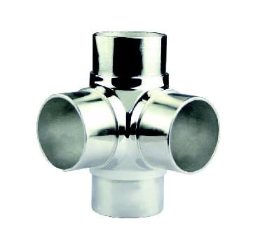 Empalme en "X"  90º  para barandilla inox AUMON