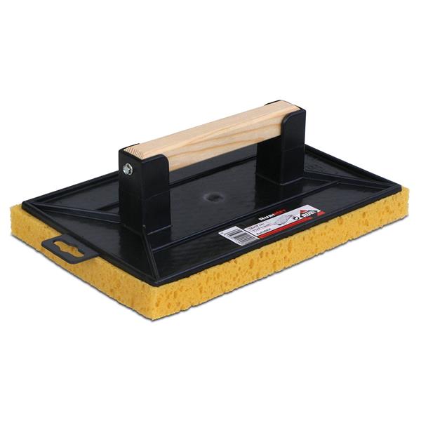 LLANA ESPONJA PLASTICO MANGO MADERA RUBI 28X19