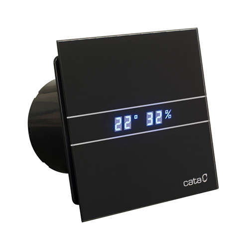 Extractores - CATA Extractor Baño Axial E GLASS E-100 GTH BK HYGRO Cristal Negro