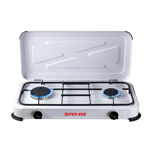 COCINA 2 HORNILLOS ESMALTADA BLANCA CAMPING *OFERTA*