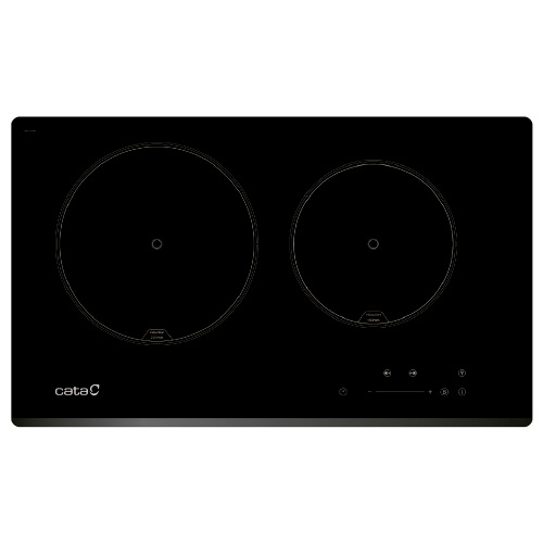 Placas de inducción - CATA Encimera Inducción IB 2 PLUS BK A 2 Zonas Cristal Negro