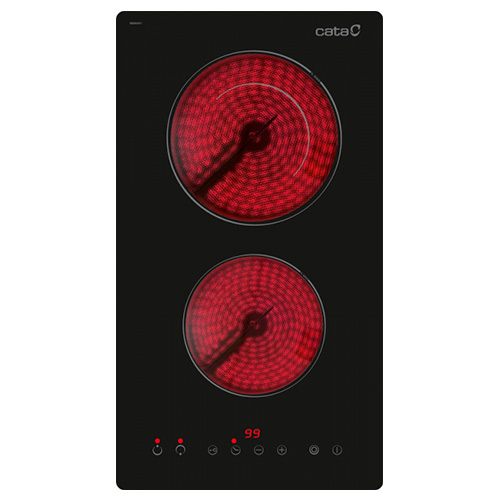 Vitrocerámicas - CATA Encimera Vitrocerámica TD 3002 BK /B 2 Zonas Cristal Negro