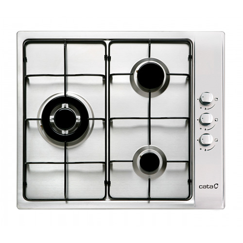Placas de gas - CATA Encimera Gas Butano GIB 6021 X 3 Fuegos Inox