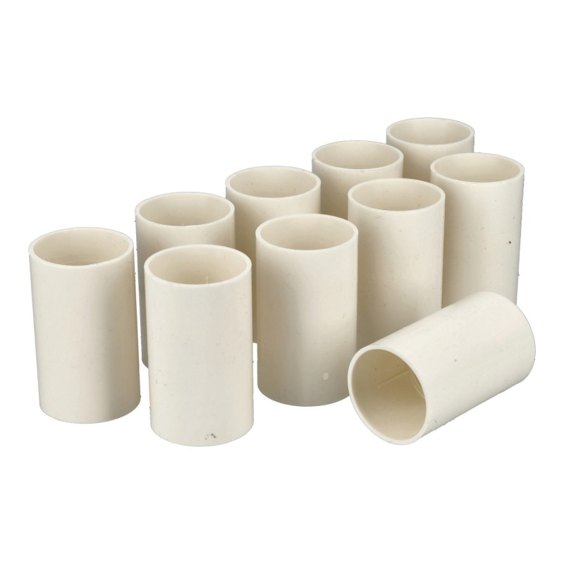 10x Manguito para Tubo de cables Blanco Diámetro 32 mm