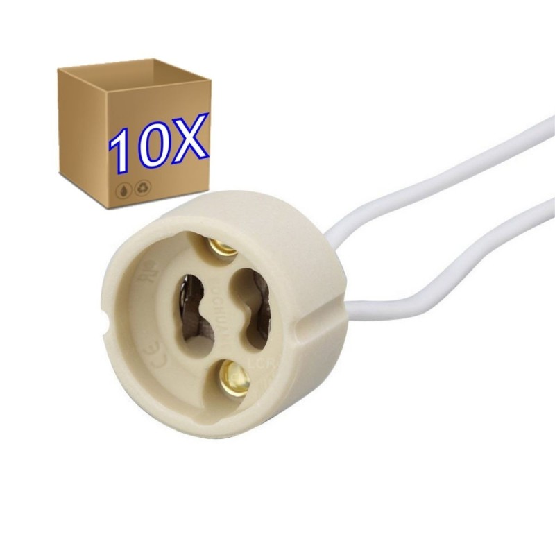 10x Porta lamparas led GU10 cerámico