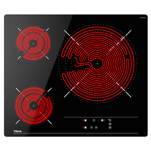 Vitrocerámicas - TEKA Encimera Vitrocerámica TBC 63632 TTC 3 Zonas Cristal Negro
