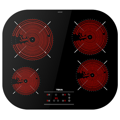 Vitrocerámicas - TEKA Encimera Vitrocerámica TCC 64310 TTC 4 Zonas Negro