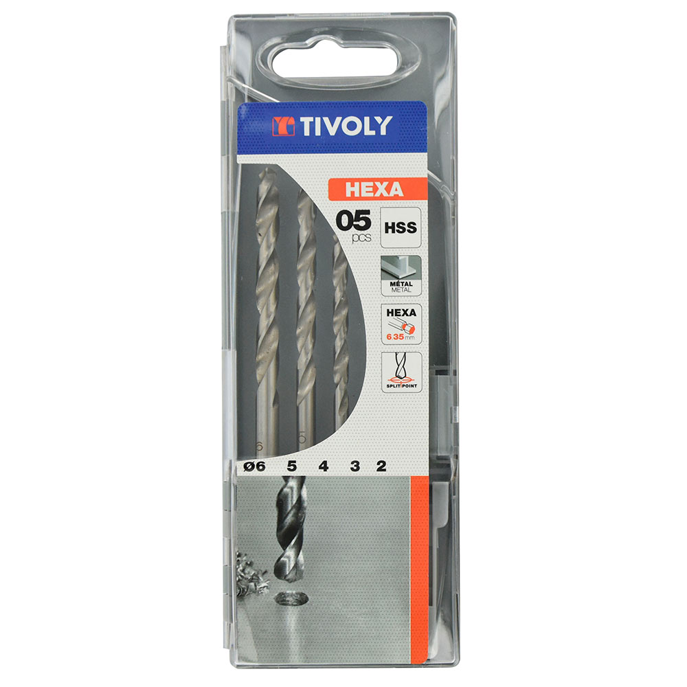 Estuche Brocas Hexagonales Para  Metal 2-6. Tivoly 1143437-0001