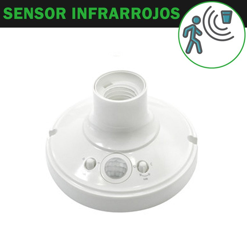 Base E27 Detector de Movimiento Infrarrojos