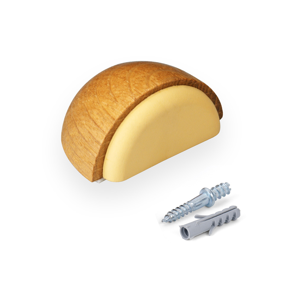 Tope adhesivo y con tornillo . roble