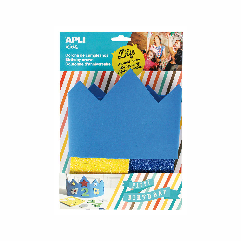 B.Corona Goma Eva-Azul 1U Cumpleaños