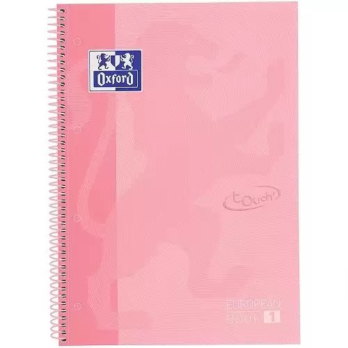 Cuaderno Oxford Microperforado A4 Cuadricula - 80 Hojas  Rosa Claro