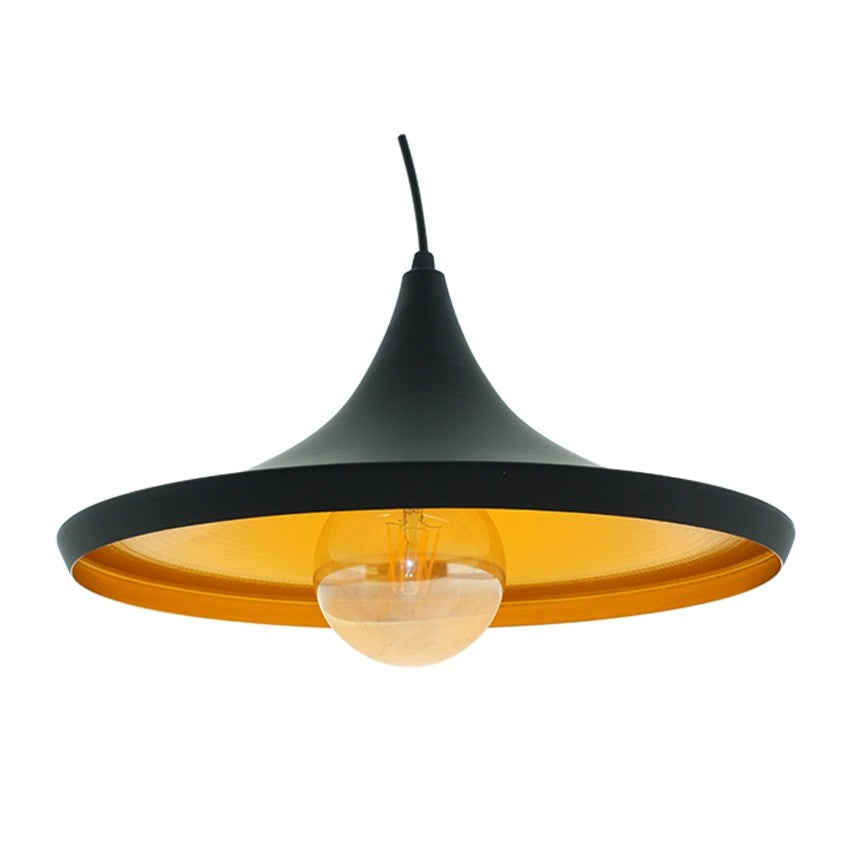 Colgante Metal Color Negro / Blanco Interior Dorado