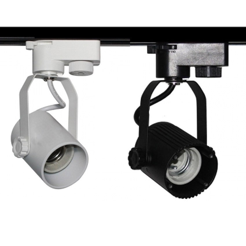 Foco Carril Trifásico E27 Base Blanco / Negro