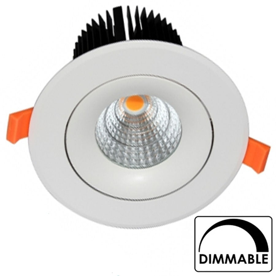 Empotrable COB 20W 142mm Diam Regulable Redondo Blanco Basculante