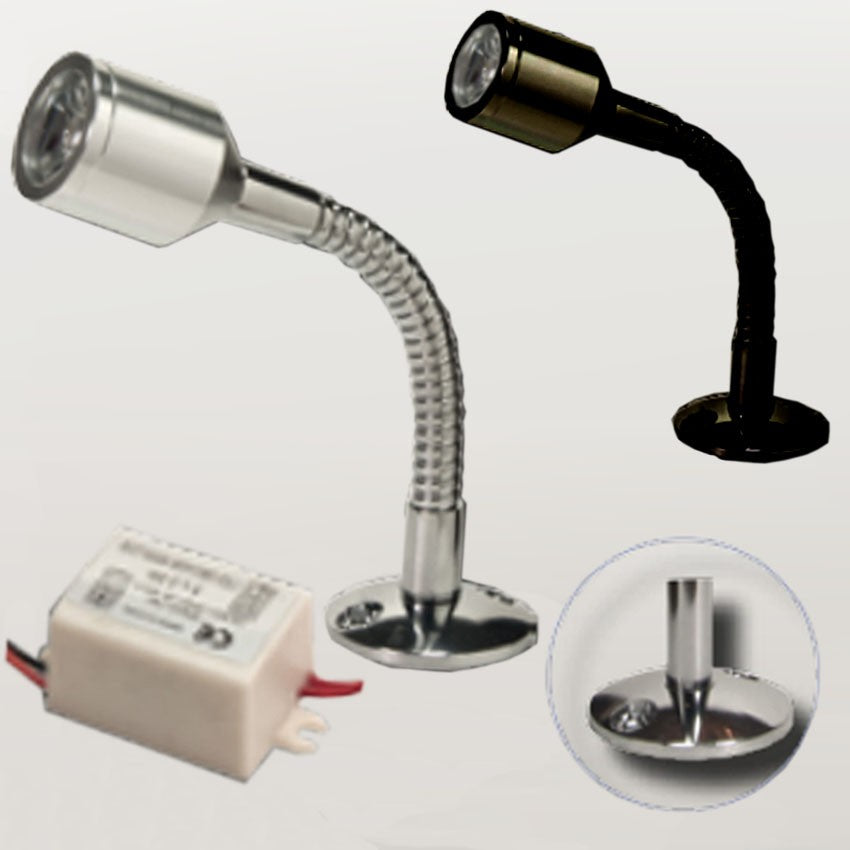 Foco LED Vitrina 175mm Base + Verga 1W / 3W