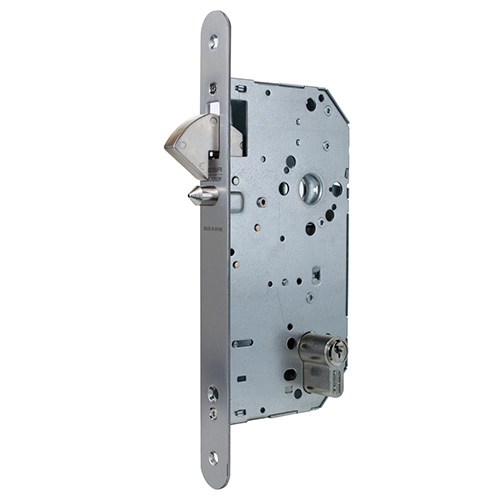 Cerraduras puerta corredera - Cerradura Gancho 2038 60 mm Canto Redondo Níquel