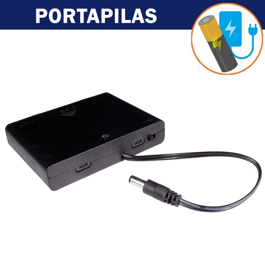 Porta pilas con Interruptor 8 Pilas AALR06