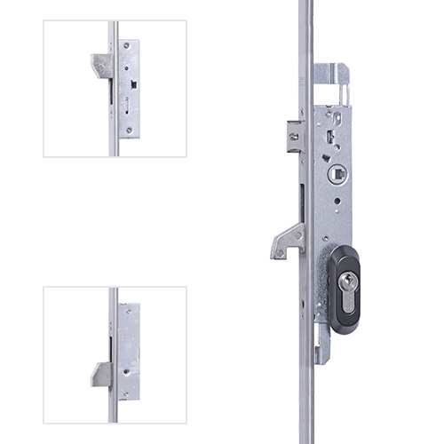 Cerraduras puerta metálica - Cerradura Metálica 2230L 3 Puntos Gancho y Palancas E21 mm Inox