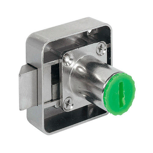 Cerraduras y cierres armario - Cerradura Sobreponer SYMO con Resbalón E25 mm Izquierda Níquel