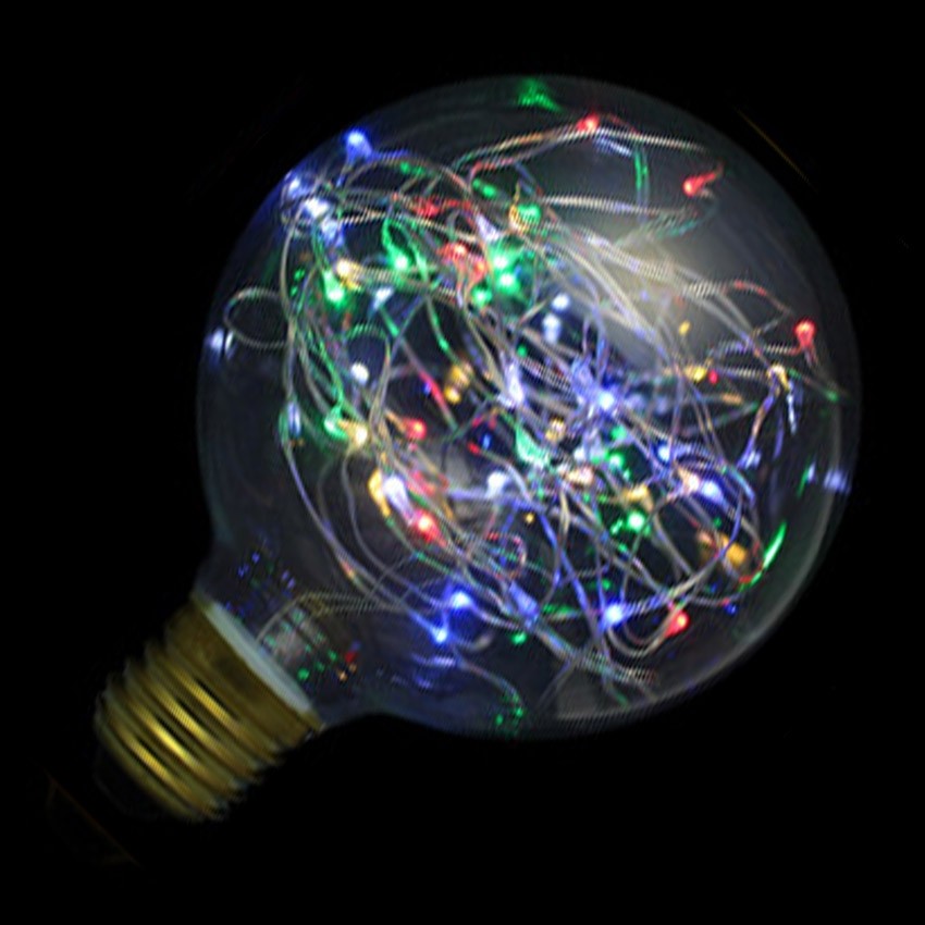 Bombilla LED E27 Globo G95 Efecto Guirnalda Luz RGB
