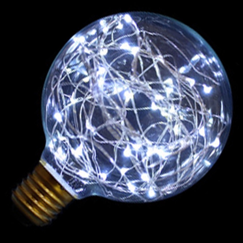 Bombilla LED E27 Globo G125 Efecto Guirnalda Luz Blanca