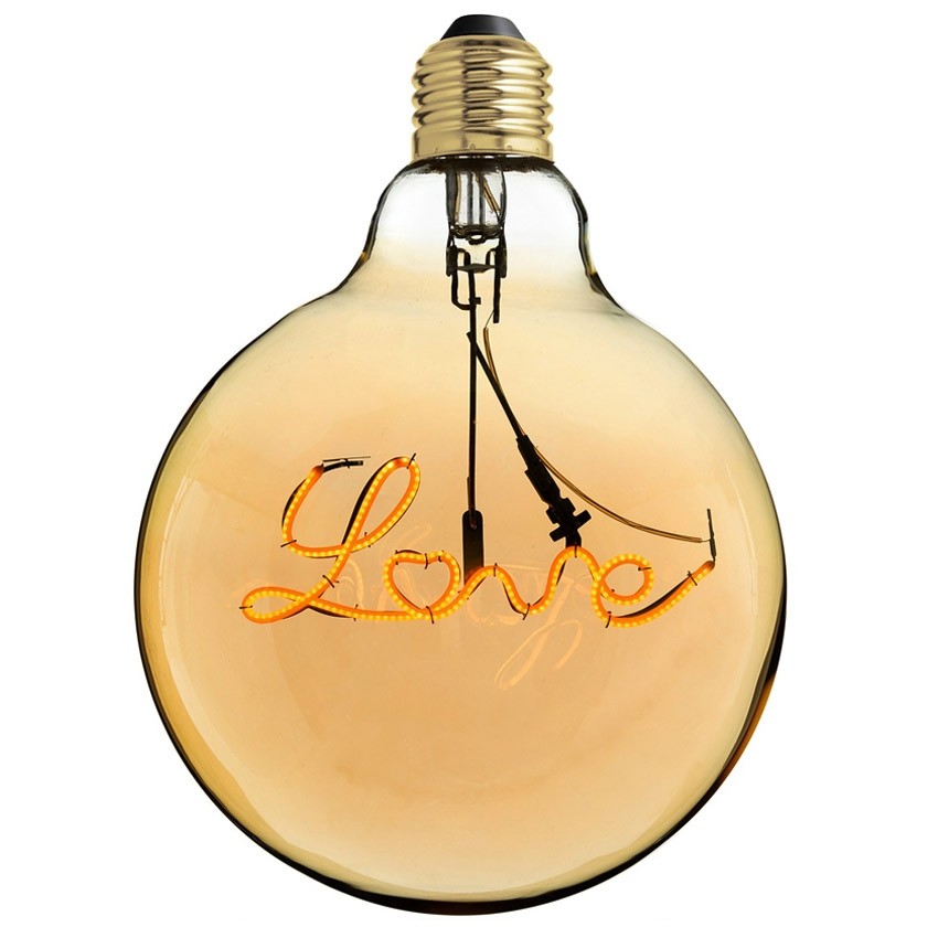 Bombilla LED E27 Globo Letras LOVE 125mm 4W