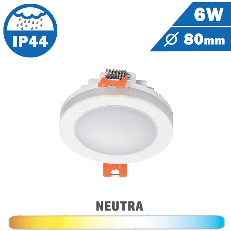 Downlight LED Redondo Blanco 6W IP44
