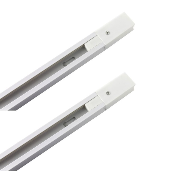 2x Carril monofásico para focos LED blanco 2 Metros