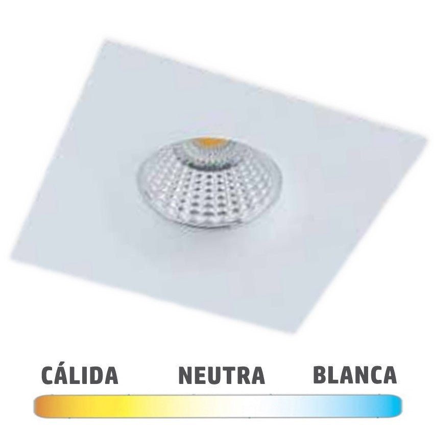Downlight LED COB 7W Cuadrado 98x98mm Blanco Spot