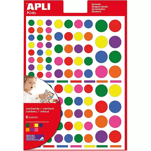 Bolsa Gomets Geometricos Removible 6 Hojas  Multicolor