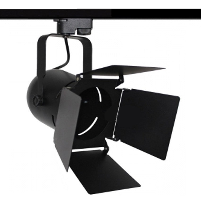 Foco Carril PAR30 E27 Aletas Negro Trifásico