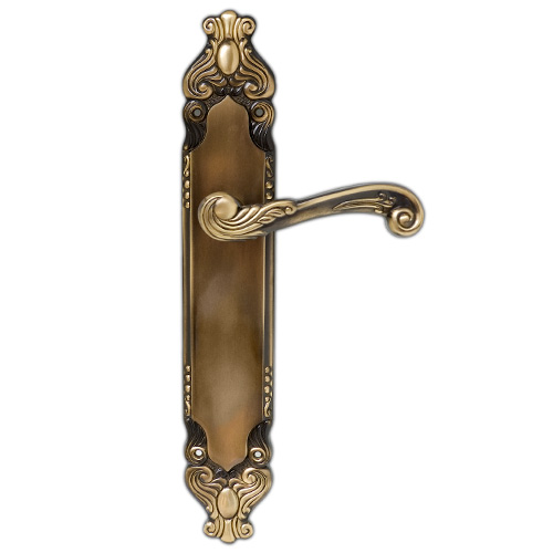 Manivelas con placa - Juego Manivelas con Placa 3232 Cuero Avellana Mate