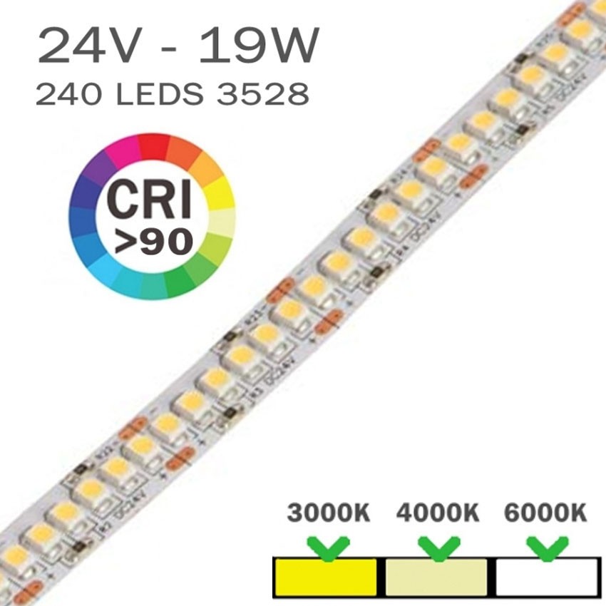 Tira LED 24V 19W 240 LEDS/m 2835 Por Metro