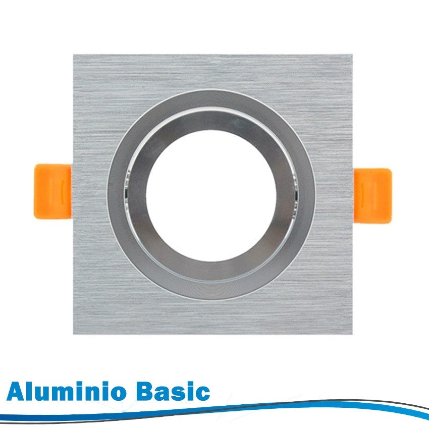 Aro Basculante Basic Níquel Cuadrado 90x90mm GU10