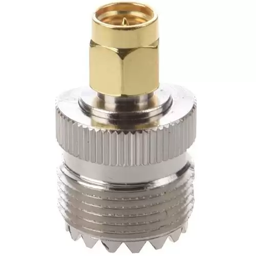 Adaptador Tipo UHF SO-239 Hembra - SMA Macho  Gris