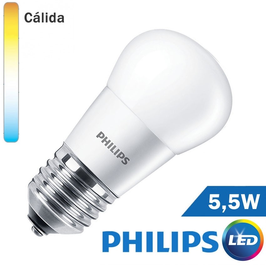 BOMBILLA LED E27 PHILIPS 5,5W ESFÉRICA