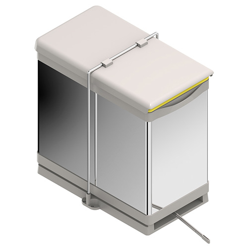 Cubos de basura - Cubo Basura Ecológico Rectangular Apertura Automática 28L Inox