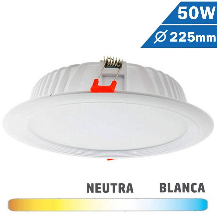 Downlight LED 50W 225mm Blanco Redondo
