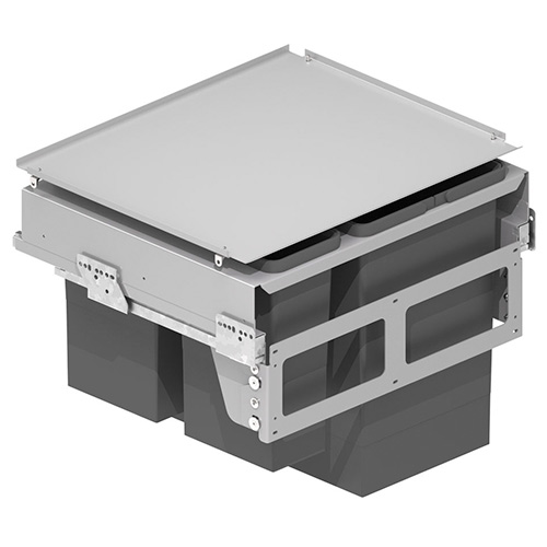 Cubos de basura - Cubo Basura Ecológico 24+24+8+8L Plata y Antracita