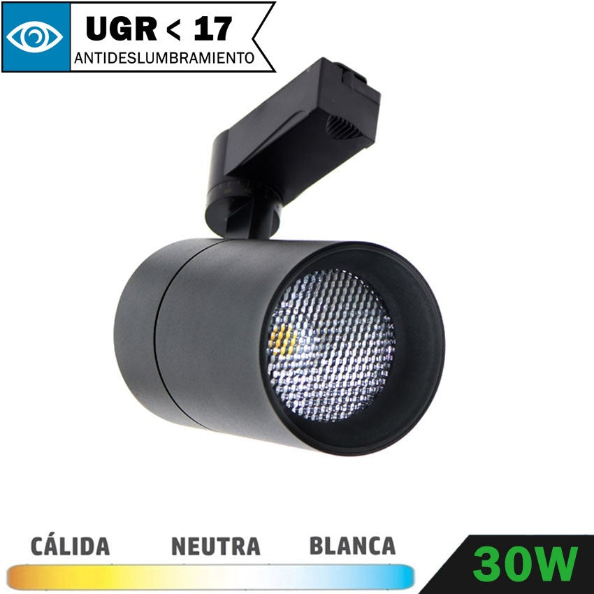 Foco LED 30W Negro UGR 17 36º COB Monofásico