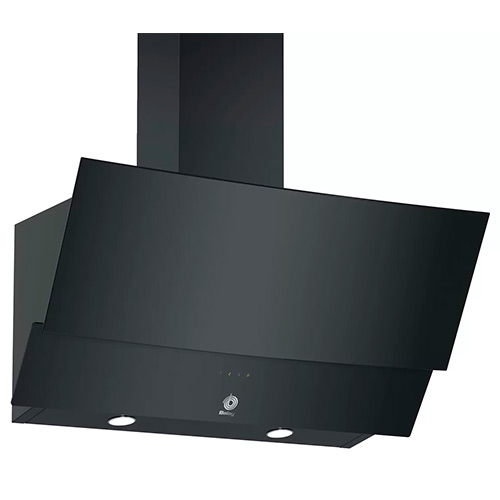 Campanas extractoras - BALAY Campana Inclinada 3BC585GN 80CM Cristal Negro