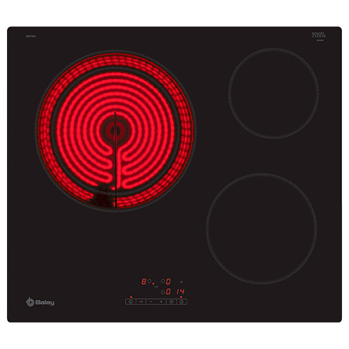 Vitrocerámicas - BALAY Encimera Vitrocerámica 3EB715ER 3 Zonas Cristal Negro