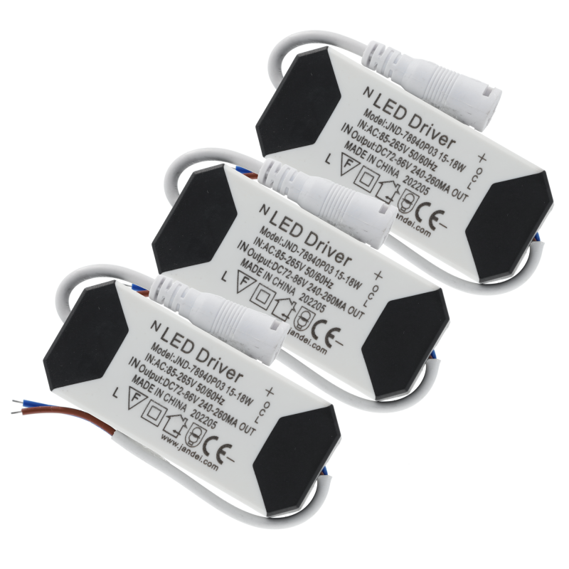3x Driver downlight led 15W 18W DC