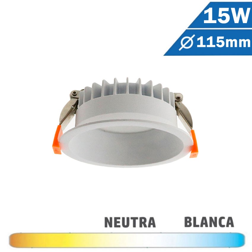 Downlight LED Blanco 15W 115mm Luz Indirecta